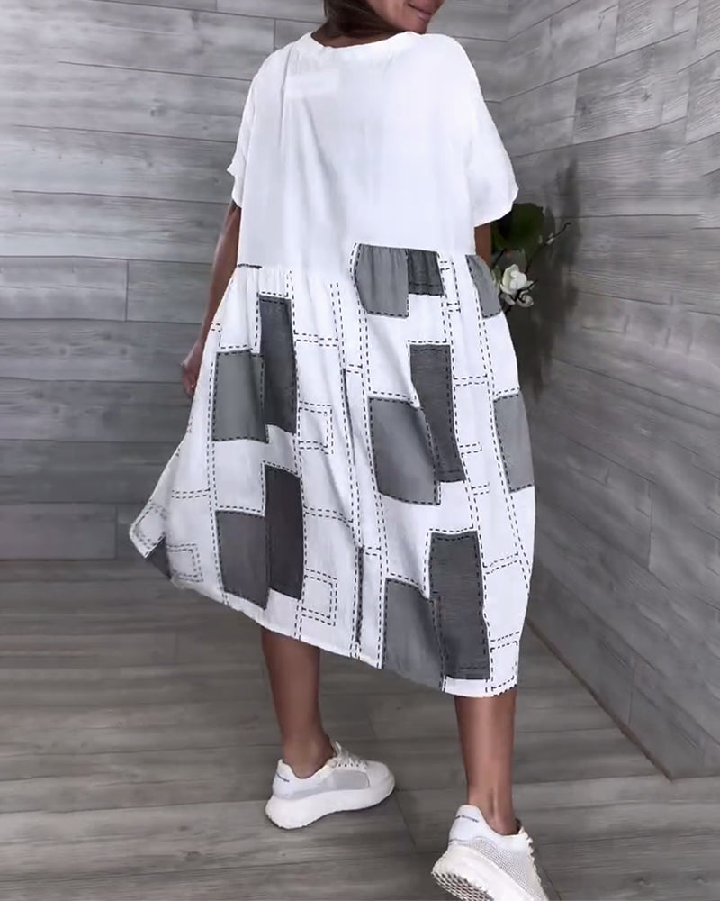 Street Fashion Round Neck Dress