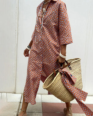 Side-Slit Shirt Dress