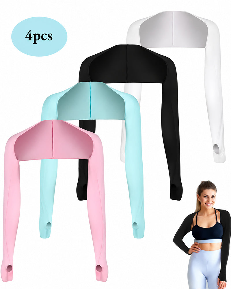 Women's 4-Pack Cooling UV Protection Arm Sleeves with Thumb Holes