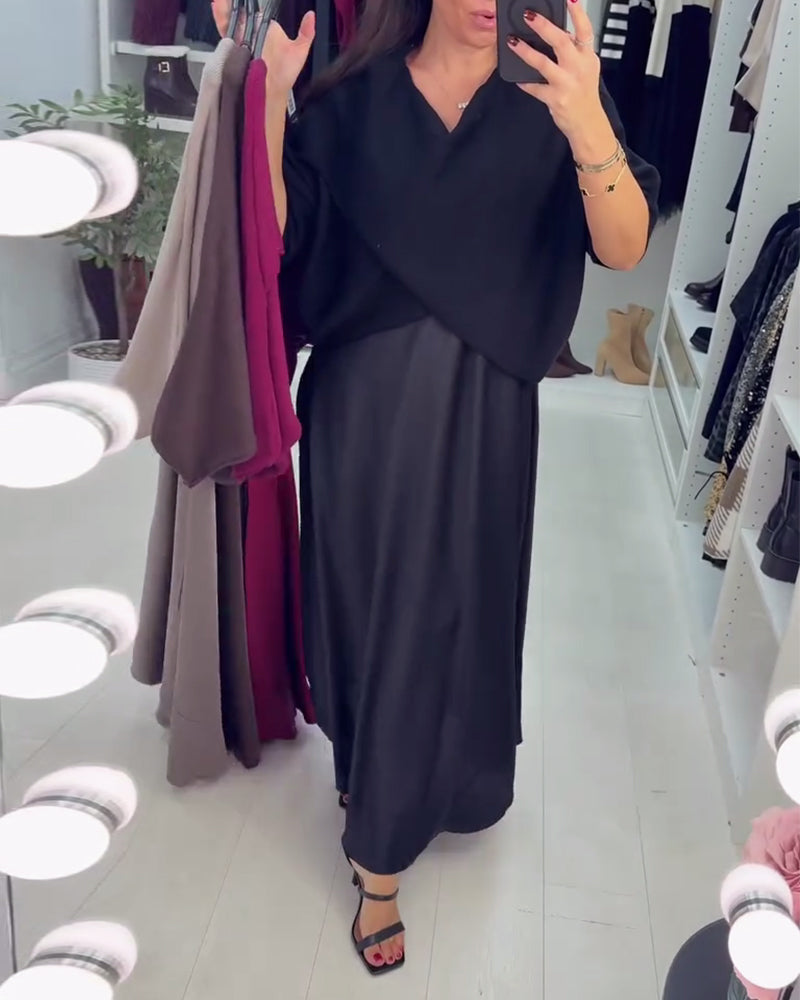 Loose V-Neck Sweater & Dress