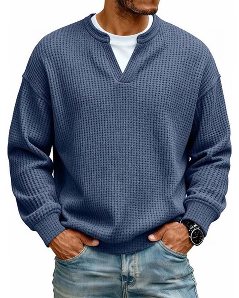 Men's Crewneck Fake Layered Sweatshirt