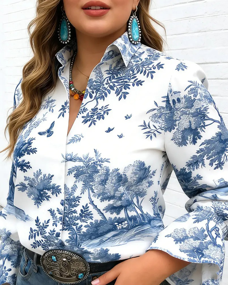 Printed Long Sleeve Shirt