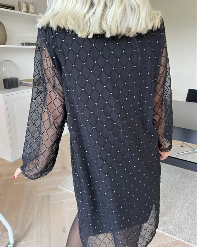 Solid Color Shimmering Fashion Dress