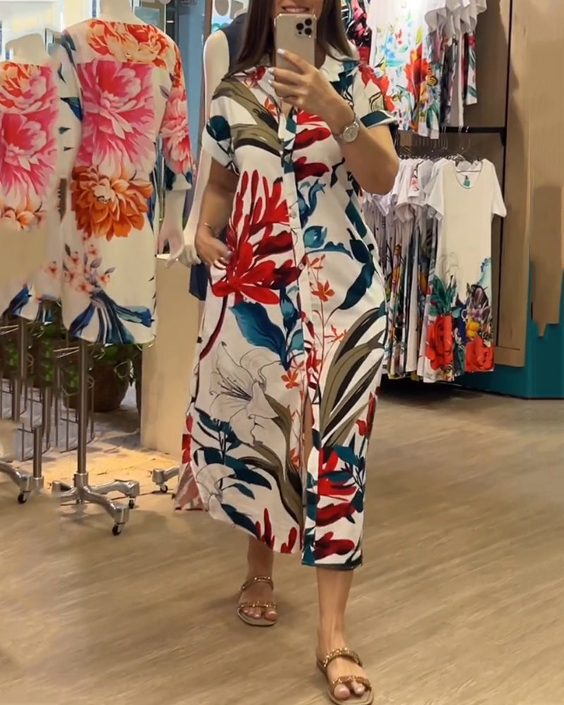 Short sleeve printed dress
