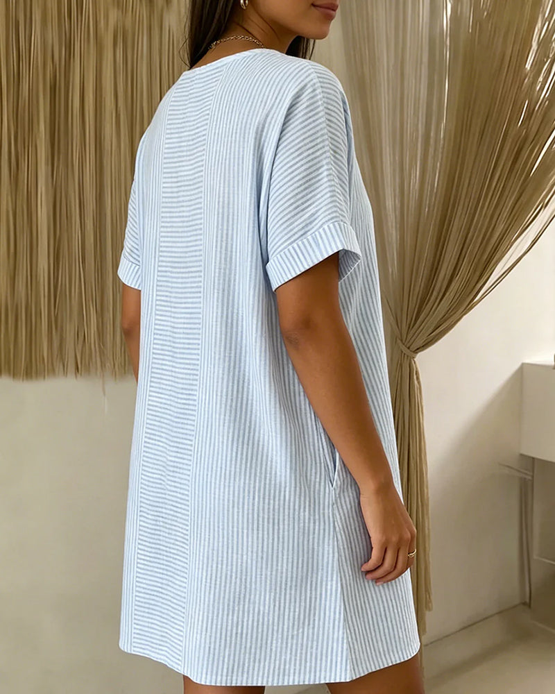 Short Sleeve Shift Dress