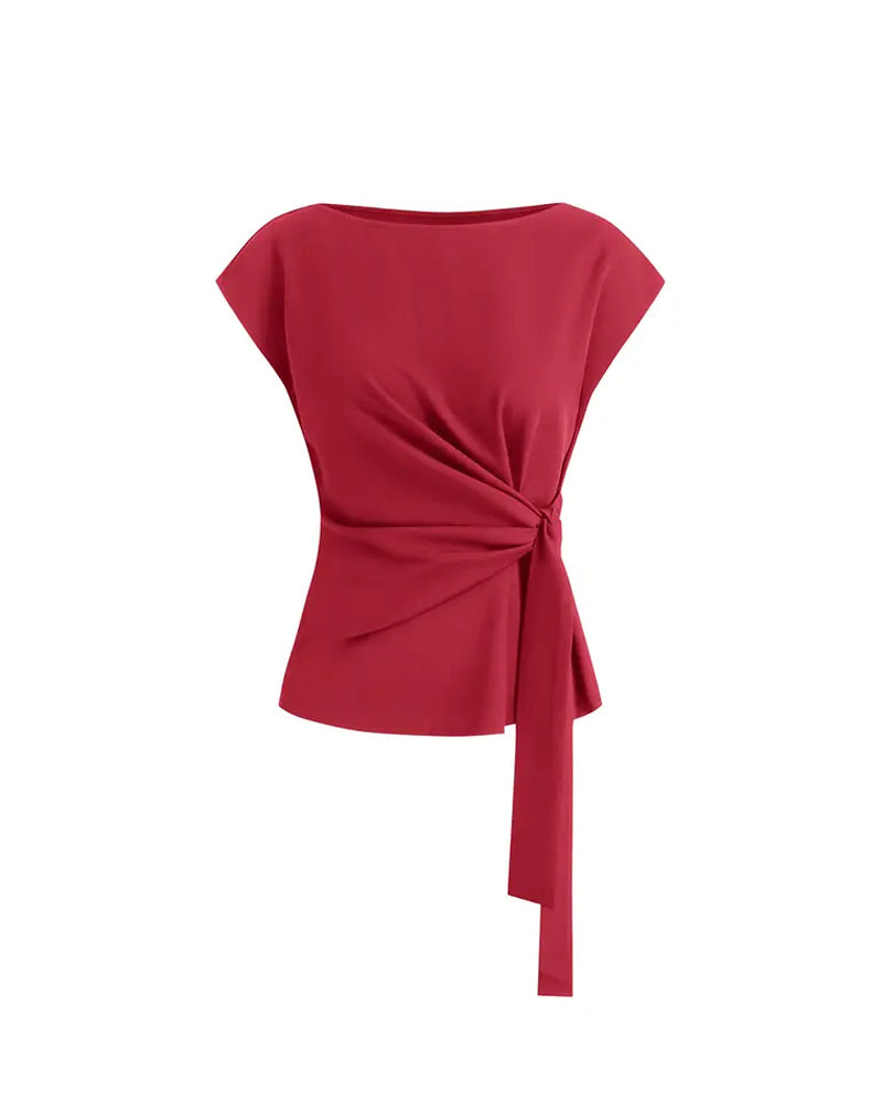 Off-Shoulder Twist Knot Blouse