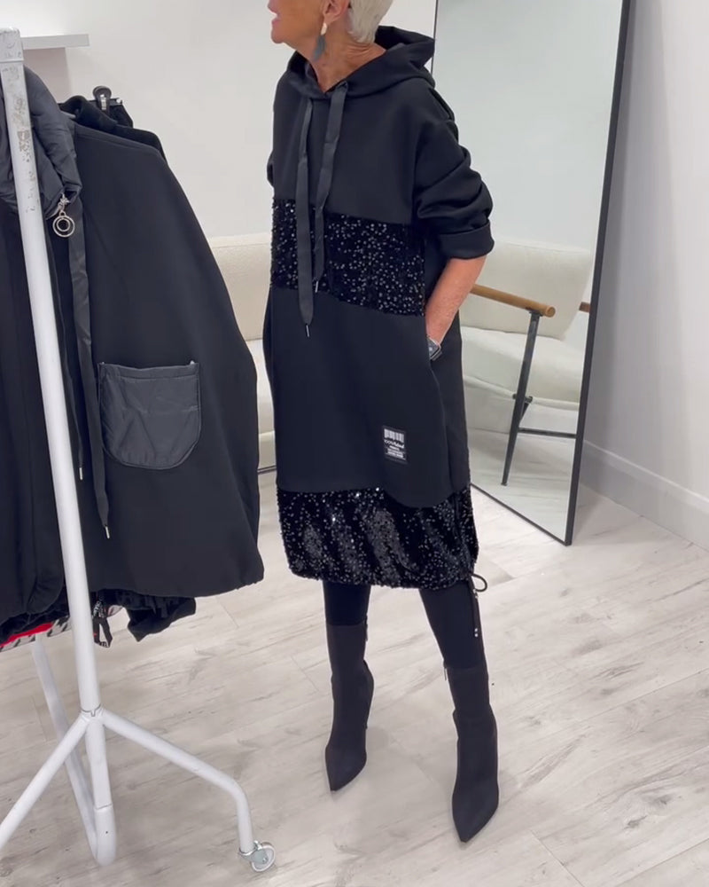 Hooded Fashion Patchwork Dress