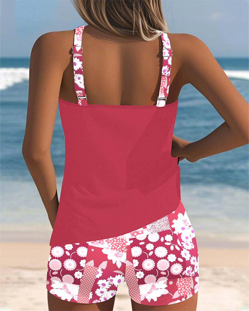 Aumora Tank Top Printed Boxer Swimsuit