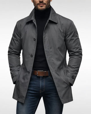 Weatherproof Long Coat | Men’s Insulated Button Jacket Outerwea