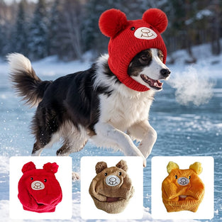 Large Dog Knitted Ear Scarf and Hat Set