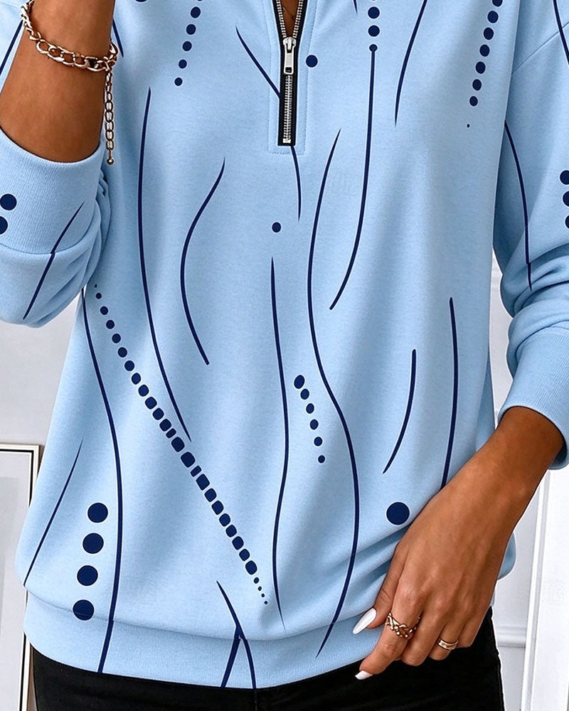 Zip Line Crew Neck Sweatshirt