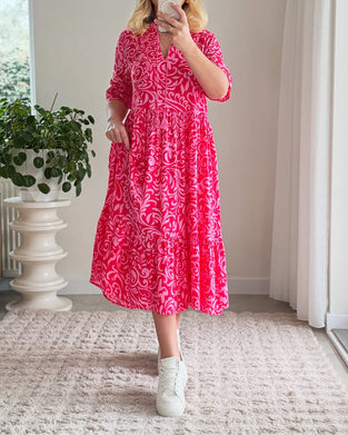 Floral Short-Sleeved Loose Dress