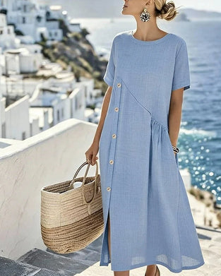 Button Decor Casual Dress
