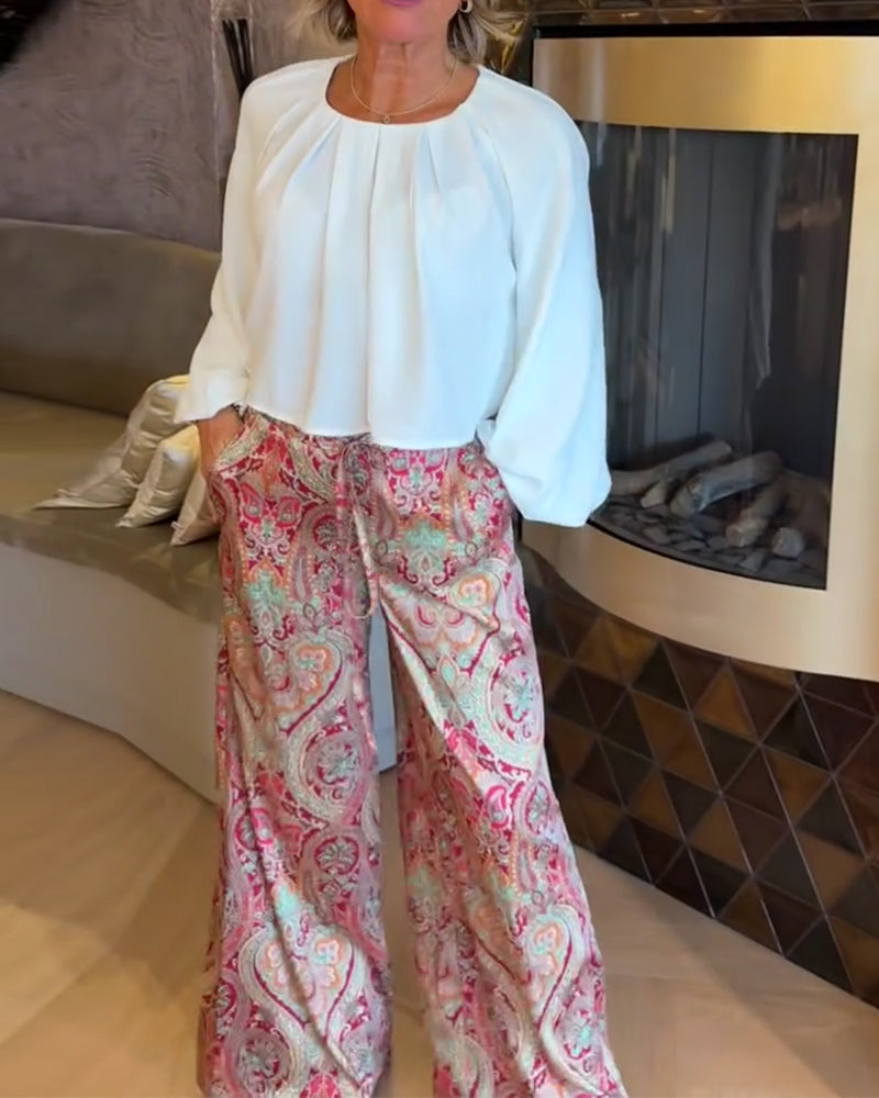French Puff Sleeve Cropped Blouse