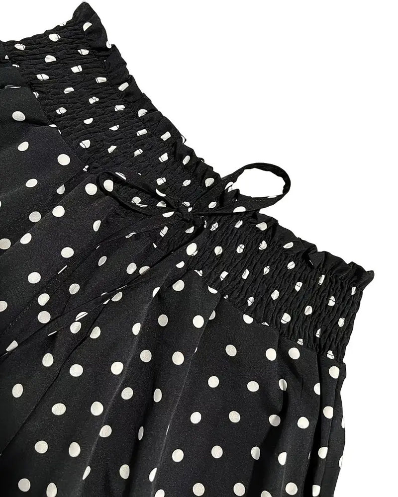 Polka Dot Print Long Pants