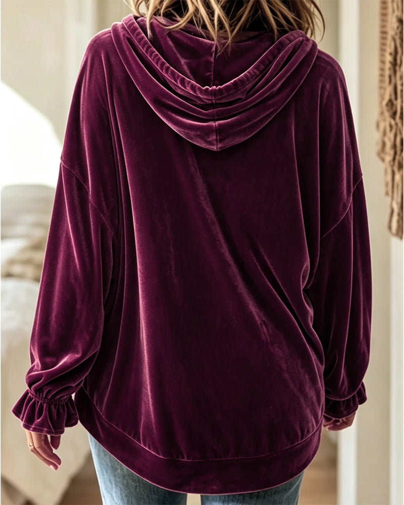 Solid Color Long Sleeve Hoodie