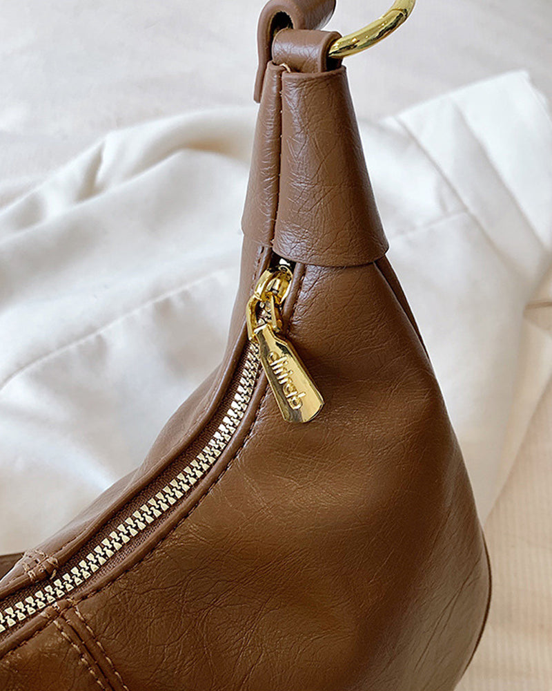 Waxed Leather Underarm Bag