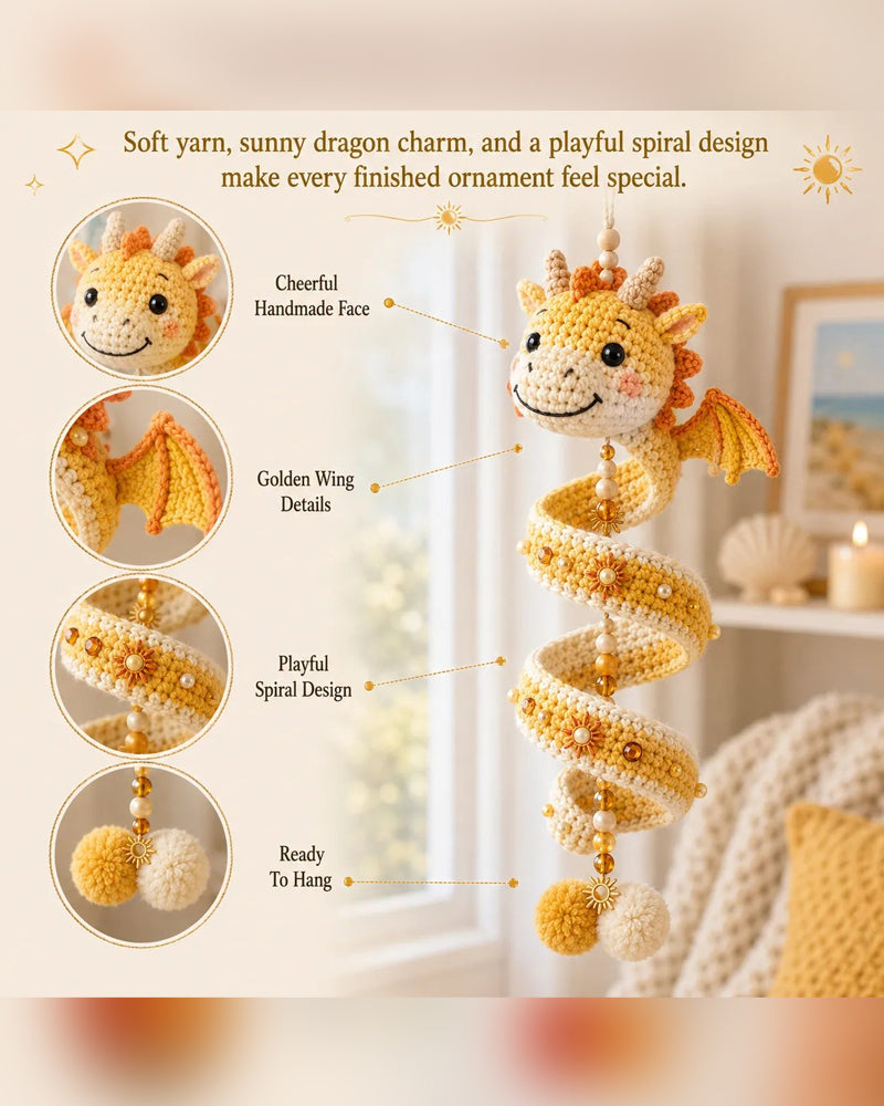 🐉 Beginner-Friendly DIY Set for an Enchanted Dragon Spiral Hanging Ornament | Complete Set Including All Tools and a Step-by-Step Guide 💕