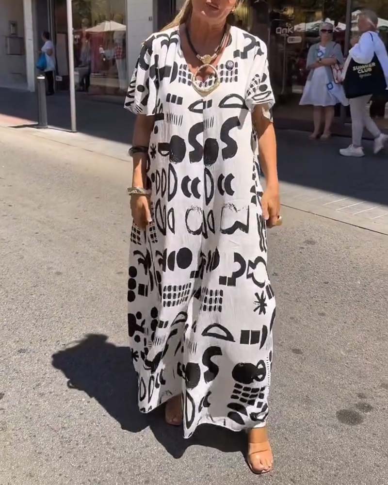 Abstract Graffiti Loose Jumpsuit