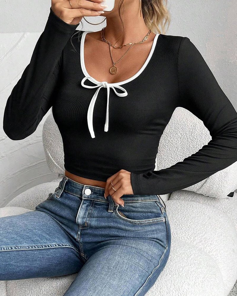 Long Sleeve Slim Fit Blouse