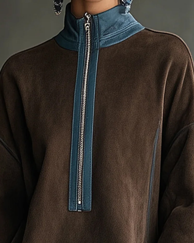Long Sleeve Stand Collar Dress