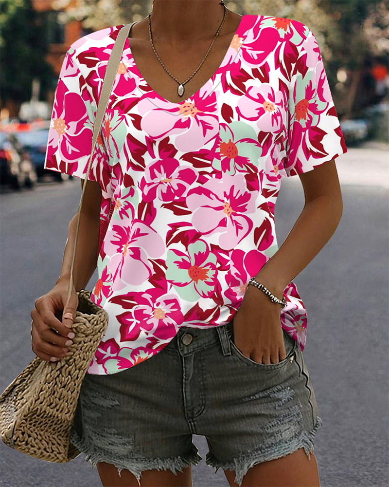 V-Neck Comfortable Short-Sleeved T-Shirt