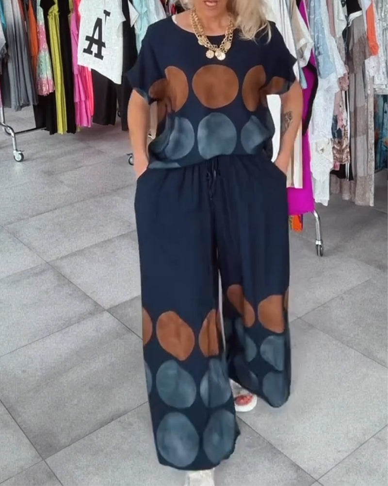 Street Fashion Casual Print Two-Piece Set