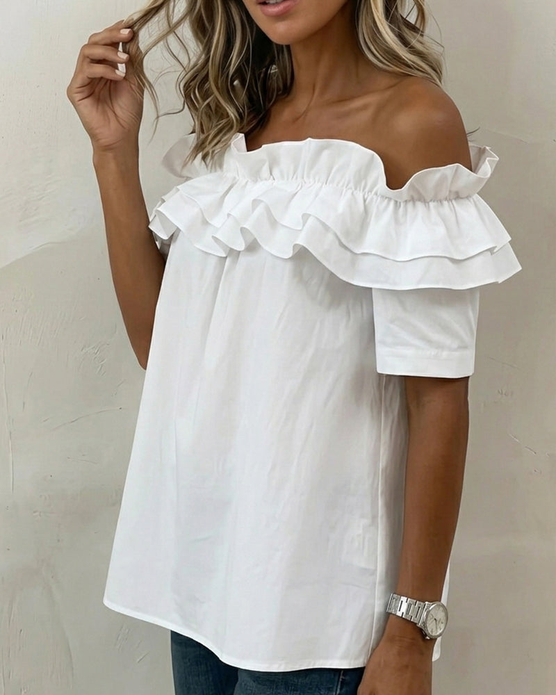 Ruffled Off-The-Shoulder Blouse