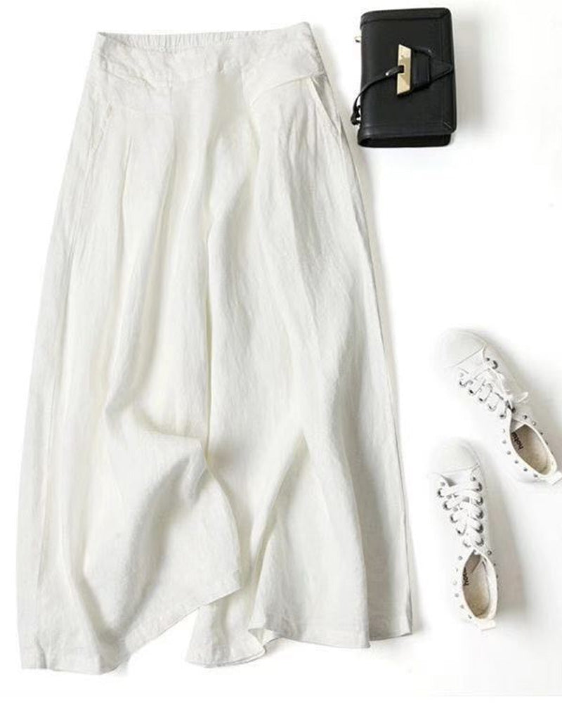 Loose High-Waist Slimming Cropped Pants