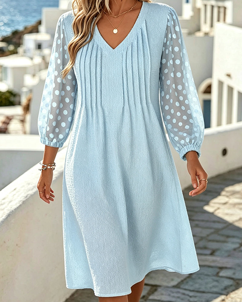 V-Neck Elegant A-Line Dress
