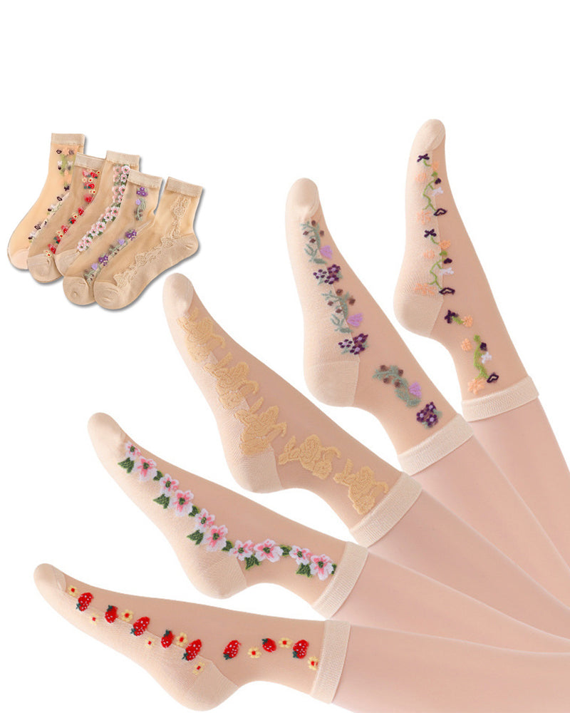 Glass Silk Crystal Socks