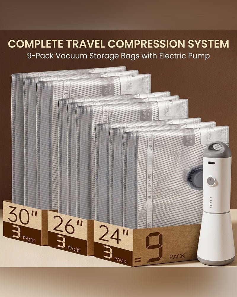 Travel Vacuum Bags with Portable Electric Pump