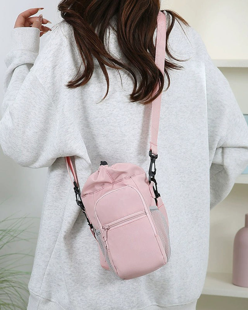 Multi-Pocket Bottle Bag with Phone Holder for Hiking, Travel & Daily Use