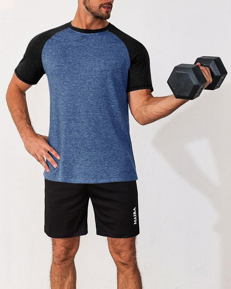 Contrast Round Neck Men's Fitted T-Shirt