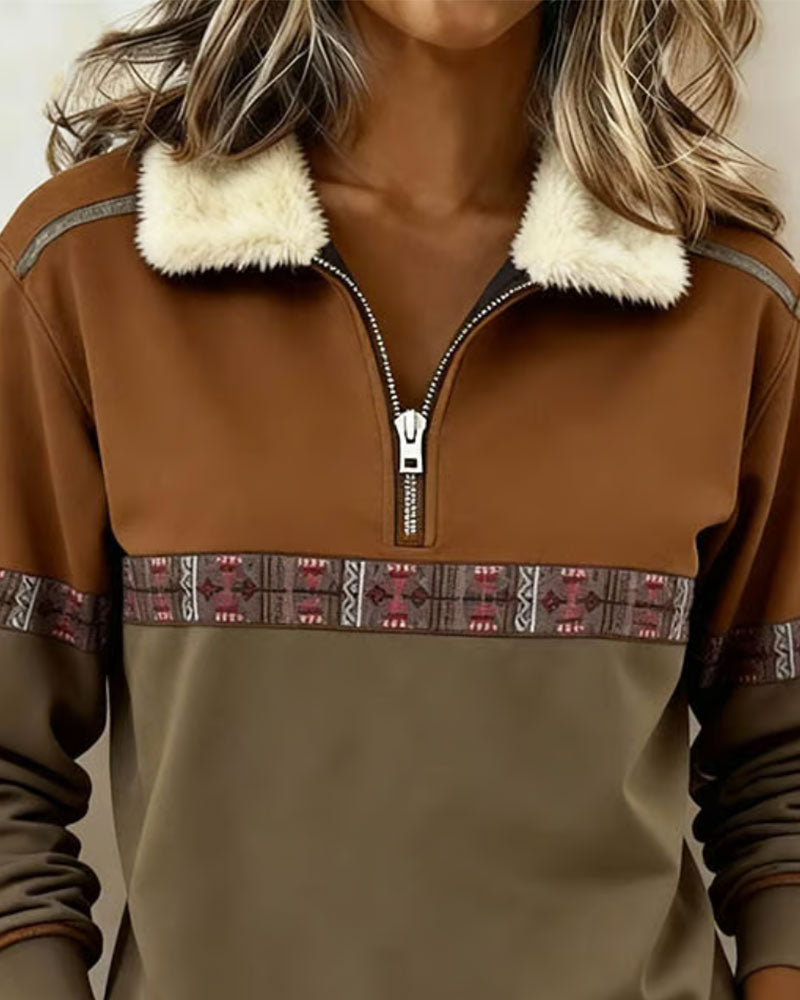 Fleece Color-Block Half-Zip Sweatshirt
