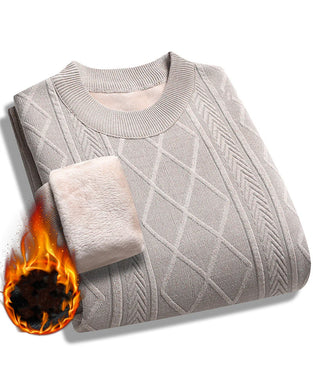 Men's Winter Plush-Lined Warm Knitted Sweater