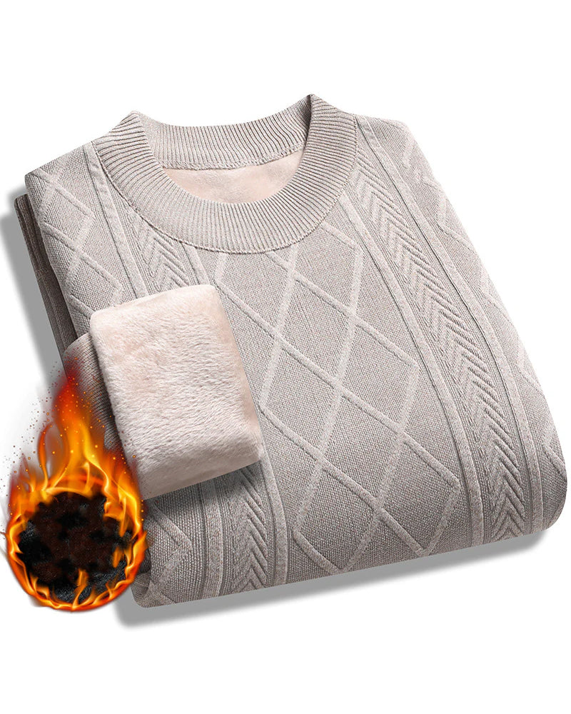 Men's Winter Plush-Lined Warm Knitted Sweater