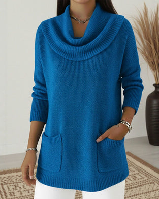 Cowl Neck Long Sleeve Pullover