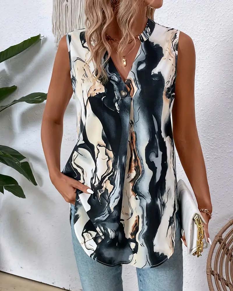 Ink Painting Print Blouse