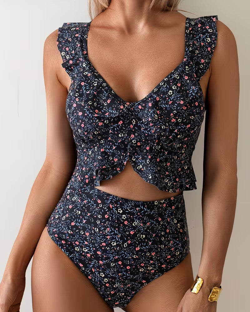 Small Floral Ruffle Bikini