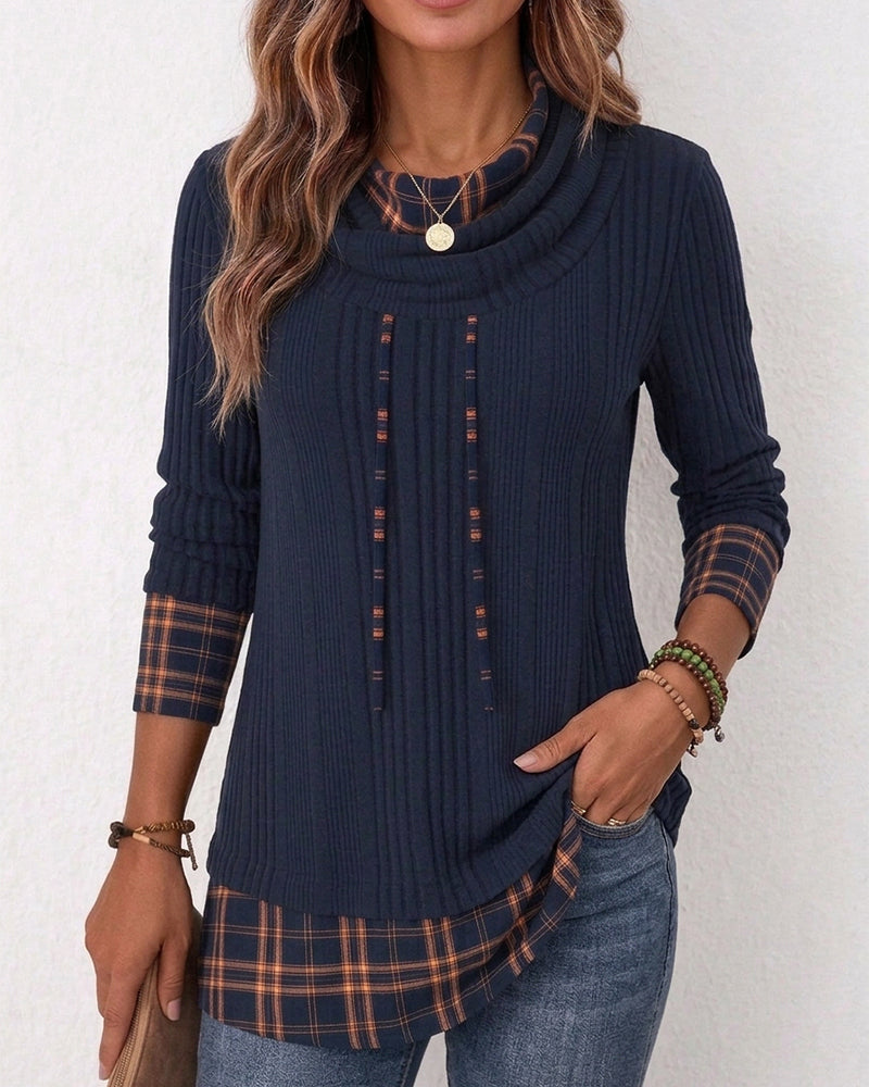 Cowl Neck Long Sleeve Top