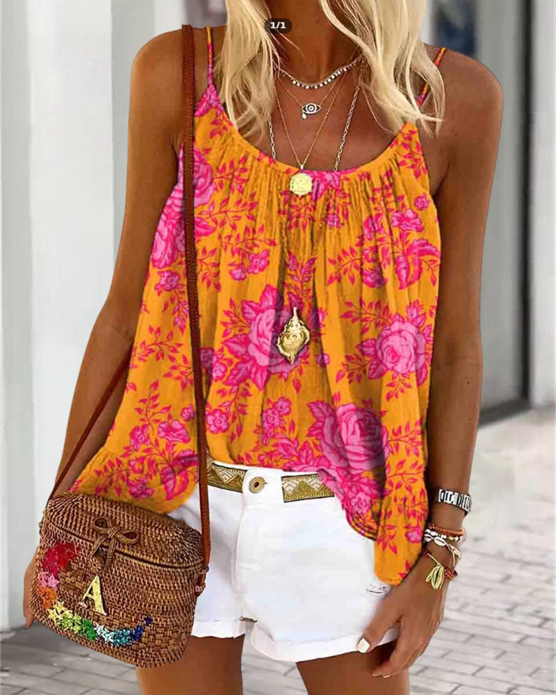 Camisole Printed Casual Tank Top