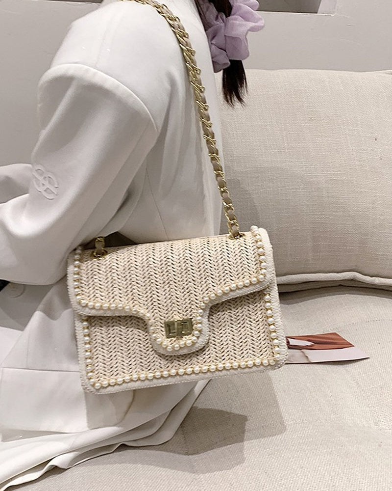 Popular Pearl Straw Bag