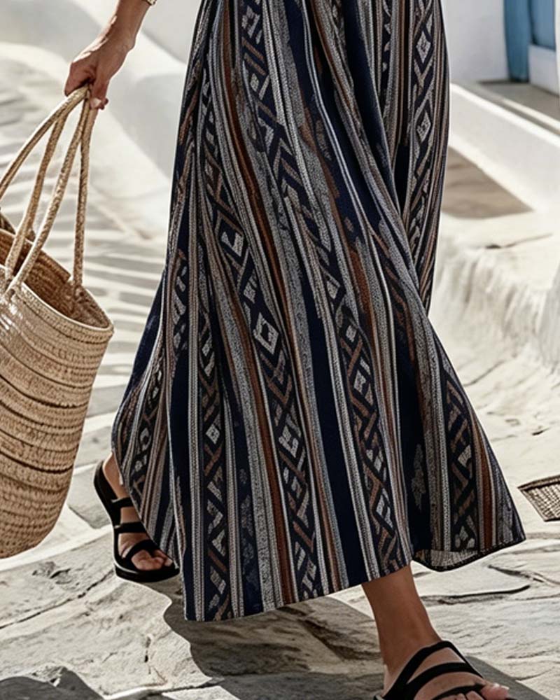Round Neck Sleeveless Midi Dress