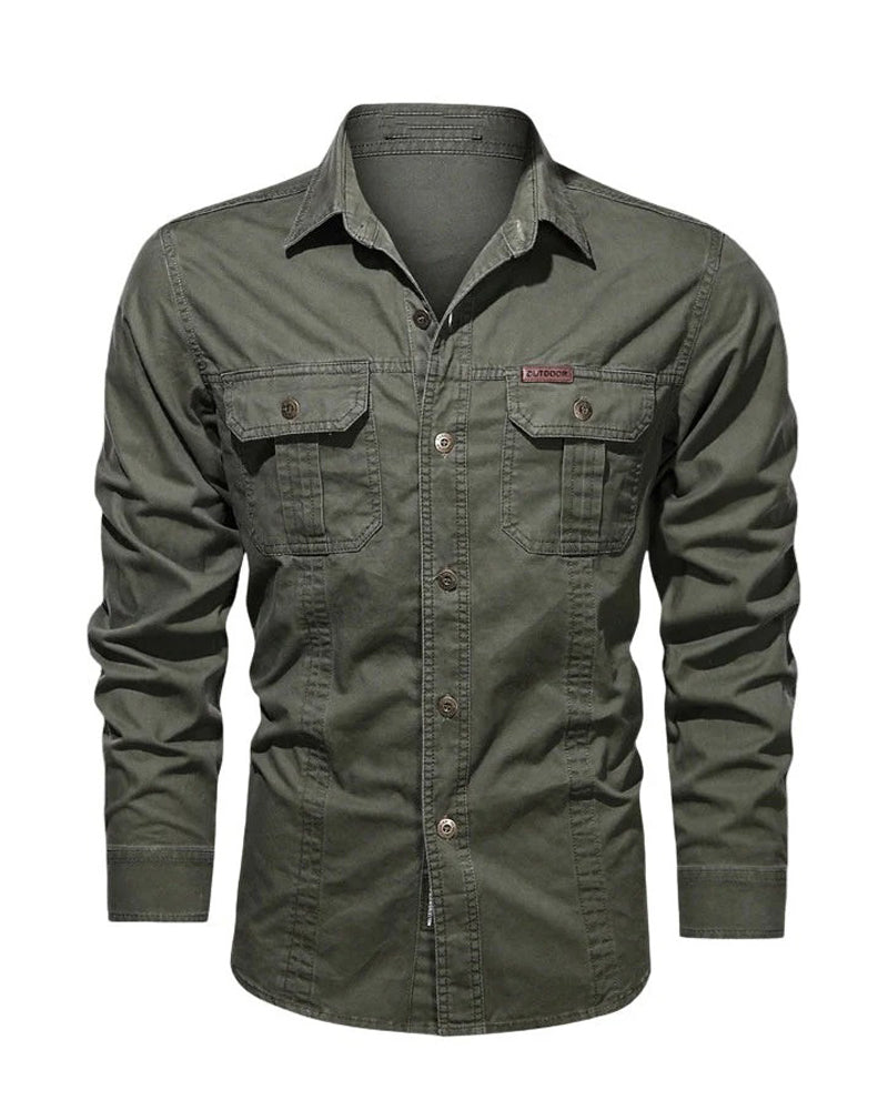 Men's Workwear Pocket Solid Color Shirt
