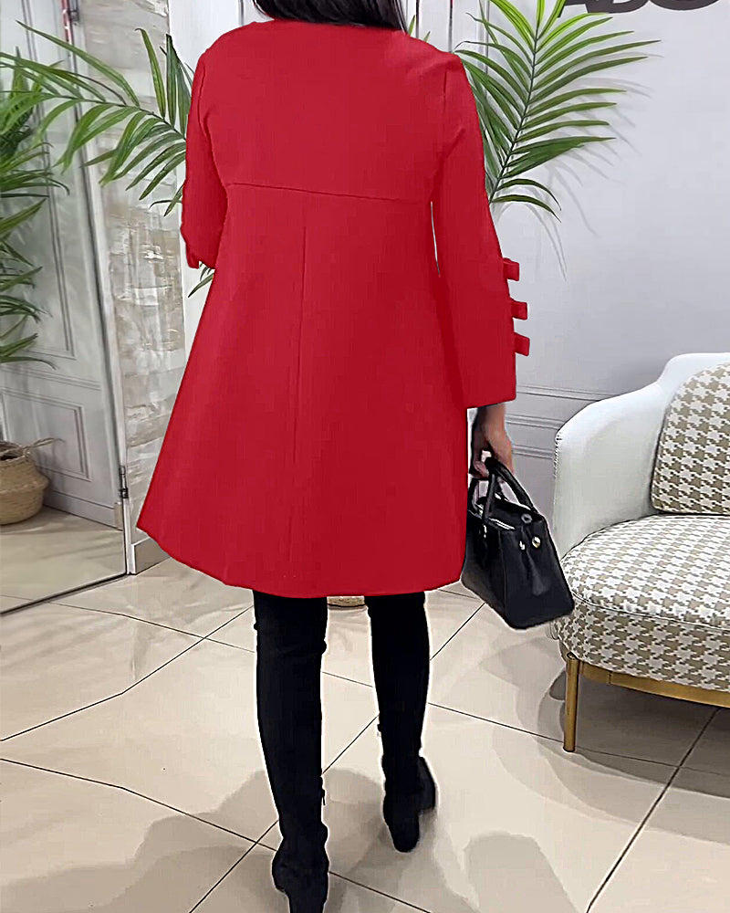 Casual Long Sleeve Knee Length Dress