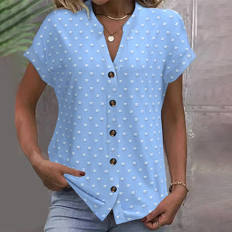 Blue Drop Shoulder Blouse