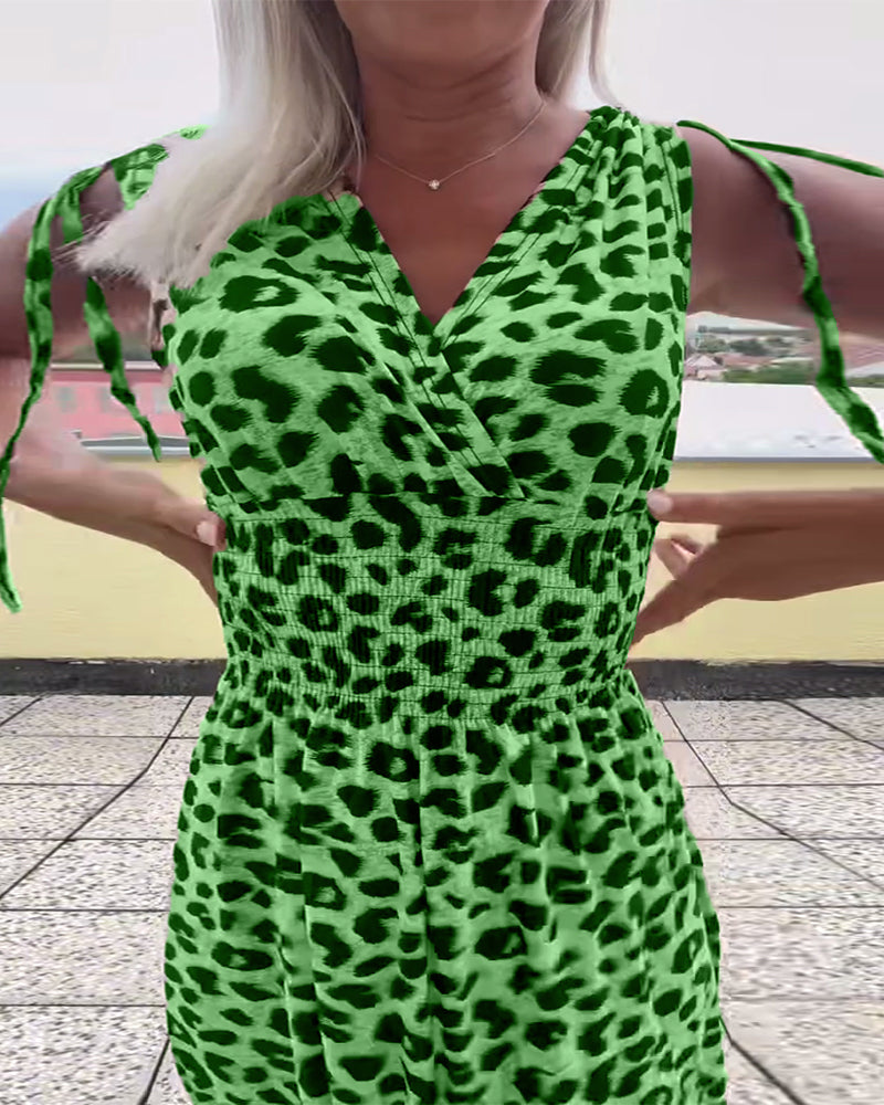 Leopard Print Sleeveless Dress