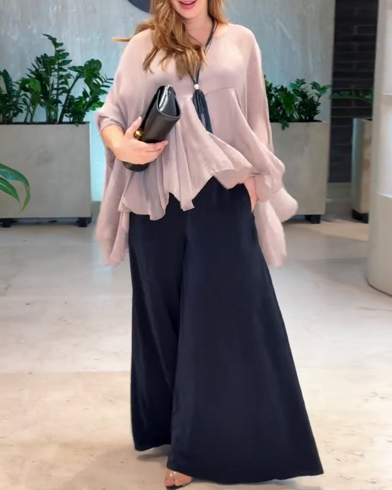 Temperament Solid Color Fashionable Blouse