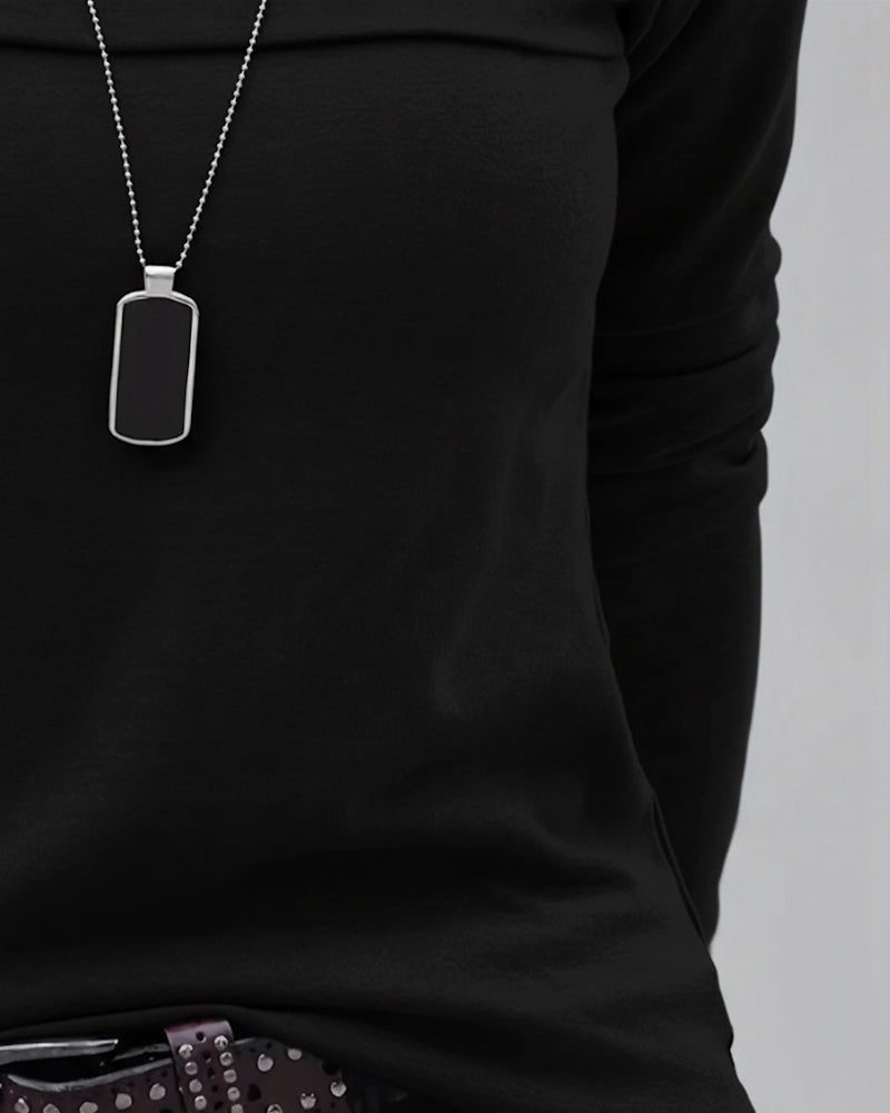 Slim Fit Pleated Long Sleeve Top